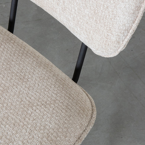 LABEL51 Eetkamerstoel Liva - Naturel Stof - Zithoogte 50cm - Set van 2 - vtwonen shop