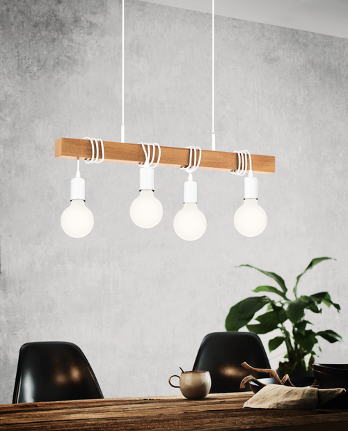 EGLO hanglamp Townshend - e27 - 70 cm - wit/bruin - vtwonen shop