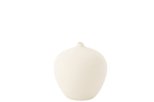 J-Line vaas Fles Cassia - keramiek - wit - Ø 35 cm