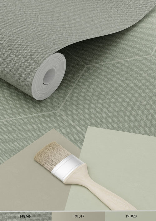 ESTAhome behang hexagon vergrijsd olijfgroen - 53 cm x 10.05 m - 148751 - vtwonen shop