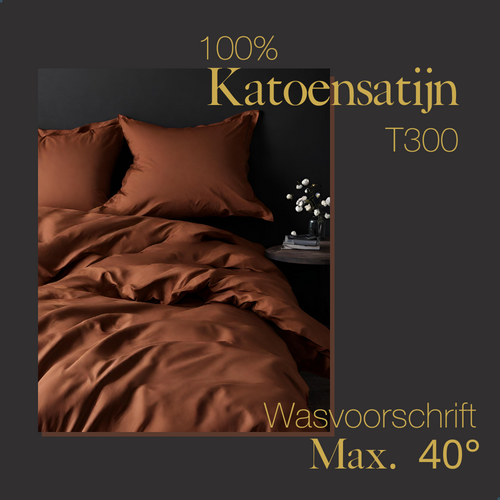 Ten Cate premium - dekbedovertrekset - 240x200/220 - 100% katoen satijn - oranje