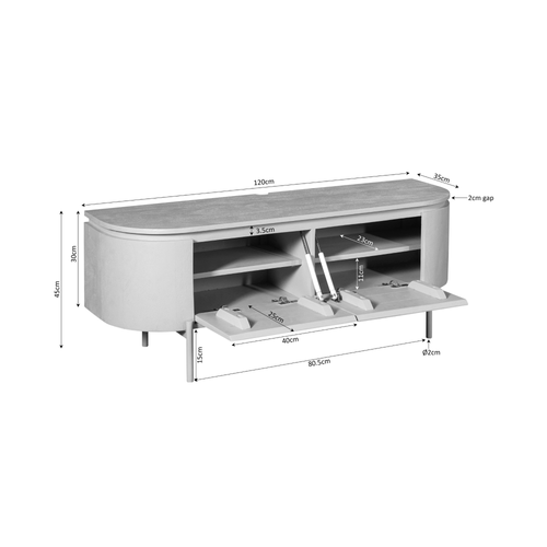 Starfurn - Tv meubel Excellent - Bruin - 35x120x30 cm