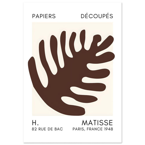 Artfulprints  Matisse – Coral bloom brown   poster A4 21x29.7 cm