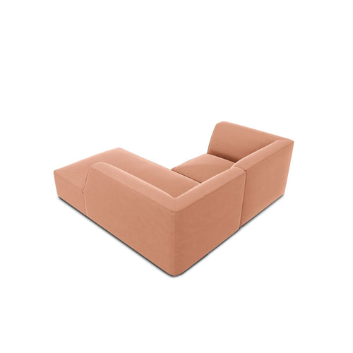 Cosmopolitan Design - Modulaire hoekbank rechts Siena 3-zits, flueel roze - 180x186x69cm