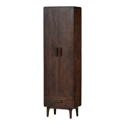 WOOOD hoge kast Liya - Mangohout - Donkerbruin - 200x60x35