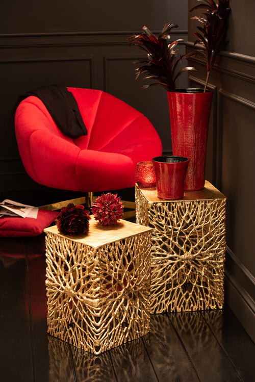 J-Line kussen Vierkant - fluweel - rood - vtwonen shop