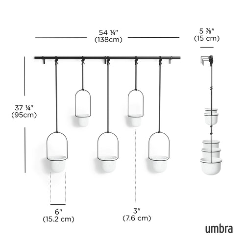 Umbra Triflora hangende bloempotten, set van 5 - vtwonen shop