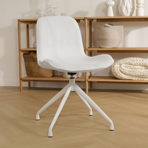 Nolon Nola-Fé Draaibare Eetkamerstoelen Set van 2 Rib Crème - Wit - vtwonen shop