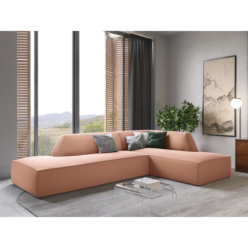 Cosmopolitan Design - Modulaire hoekbank rechts Siena 4-zits, flueel roze - 180x273x69cm