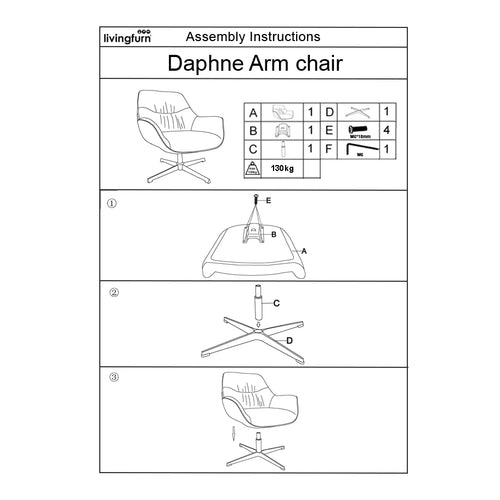 Livingfurn fauteuil Daphne Greige - lichtgrijs - stof
