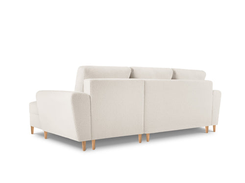 Cosmopolitan Design Converteerbare hoekbank rechts met opbergdoos Kyoto 4-zits, boucle, beige - 145x241x88cm