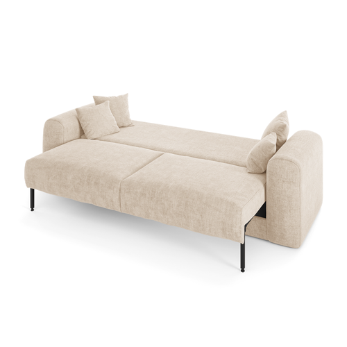 Sia Home - Slaapbank met opbergruimte, notenhout RIO - kruisbinding beige 250cm