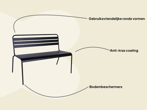 MaximaVida metalen tuinbank Max 120 cm zwart