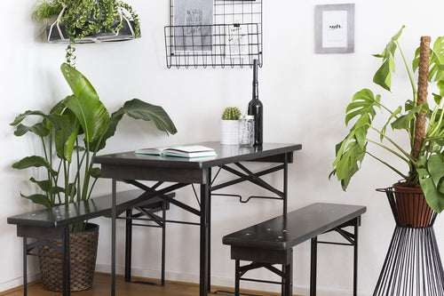 MaximaVida inklapbare bierset Berlijn 120 cm zwart - FSC hout