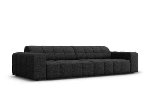 Cosmopolitan Design Bank Chicago 4-zits, chenille zwart - 102x252x78cm