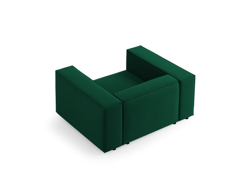 Cosmopolitan Design Fauteuil Arendal flueel, flessengroen - 102x124x70cm