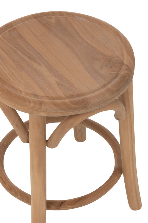 J-Line kruk Ali - teak hout - naturel - vtwonen shop