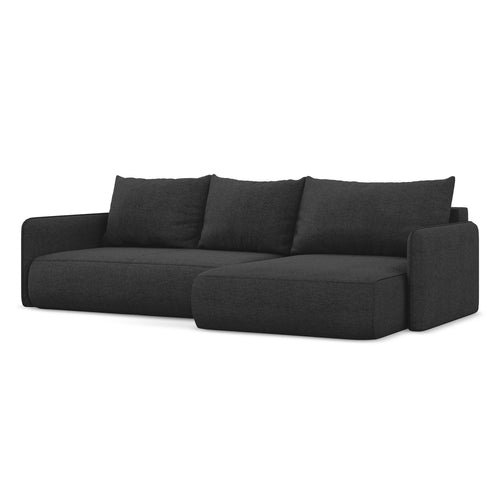 LaMiaSofa hoekbank rechts Palermo - chenille stof - antraciet - 240x148x86