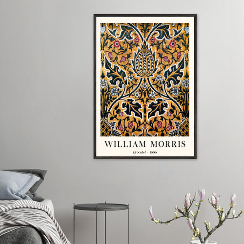 Artfulprints Poster met Lijst William Morris - Brocatel 1888   - 50x70 cm - Goud