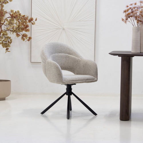 DÉJA Living Eetkamerstoel Celeste - Taupe - Draaibaar - Set van 2 - vtwonen shop