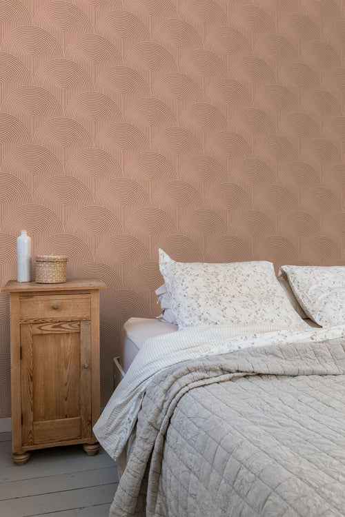 ESTAhome behang 3D-motief terracotta roze - 50 x 900 cm - 131104