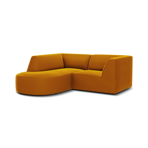 Cosmopolitan Design - Modulaire hoekbank links Siena 3-zits, flueel geel - 180x186x69cm