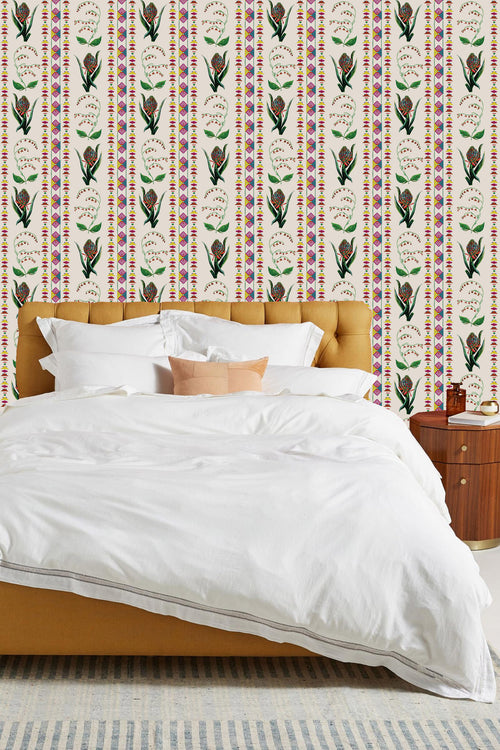 Catchii Behang Encanto Aztec Flowers Pastel beige