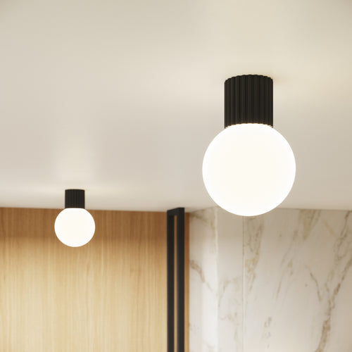 Sollux Lighting Wandlamp HALO zwart IP44 - 12x17x12cm