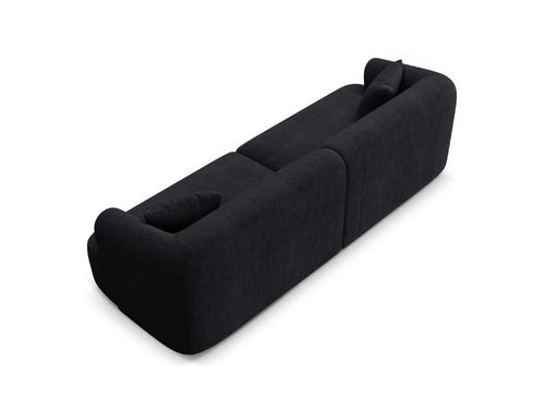 Cosmopolitan Design Modulaire bank Campi 4-zits, ribfluwelen zwart - 90x255x70cm