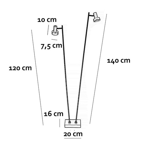 Freelight vloerlamp Lunata - 2 lichts - 20  x 140   cm - mat chroom - vtwonen shop