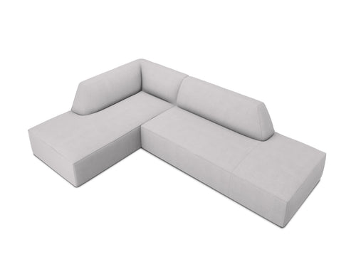 Micadoni linker hoekbank Ruby 4-zits, structurele stof, lichtgrijs - 180x273x69cm