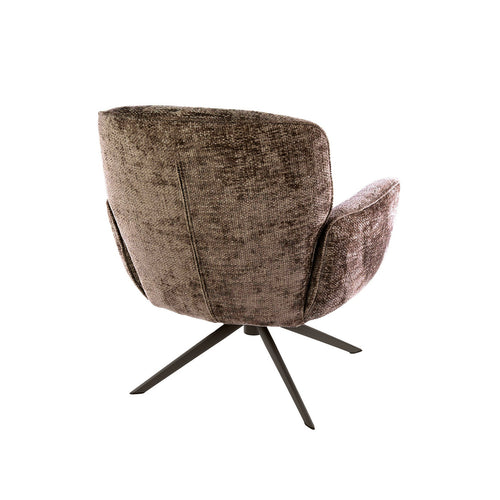 Giga Meubel Fauteuil Forza Hoven Champagne/Bruin – Draaibaar – Polyester – 75x79x83 cm