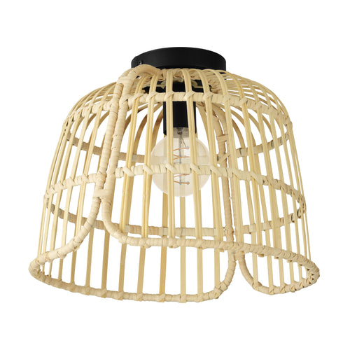 EGLO plafondlamp Glyneath - e27 - ø 37,5 cm - zwart/hout