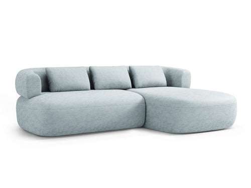 Micadoni rechter hoekbank Jenny 5-zits, chenille lichtblauw - 145x225x73cm