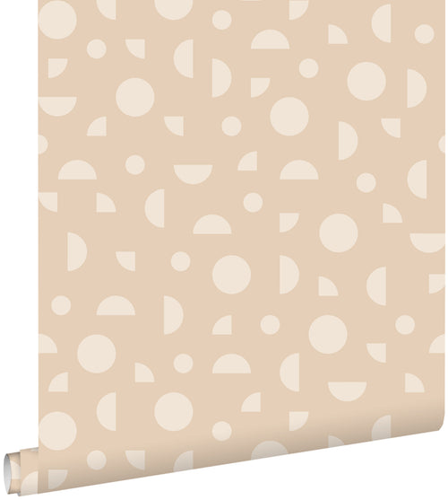 ESTAhome behang grafisch motief donker beige - 50 x 900 cm - 139750 - vtwonen shop