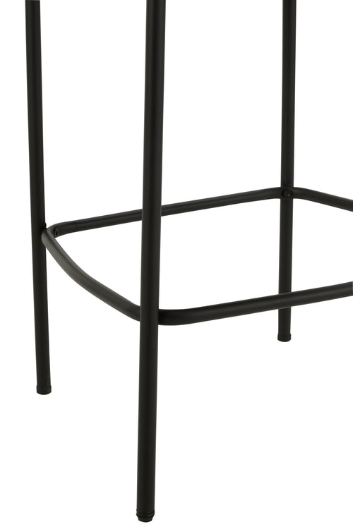 J-Line barstoel Bouclé - multiplex/polyester - wit/zwart
