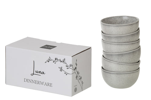 J-Line schaal Luna - keramiek - lichtgrijs - small - 2 stuks