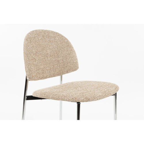 Zuiver Sunrise Eetkamerstoel Chrome/Beige - Set van 2
