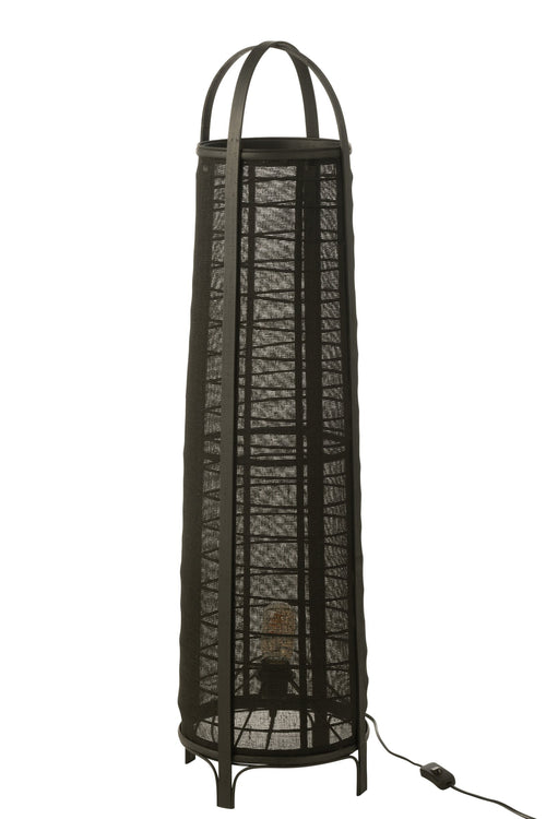 J-Line lamp Don - katoen/bamboe - zwart