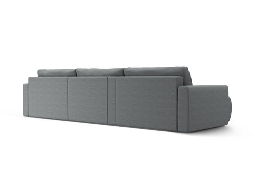 Cosmopolitan Design Converteerbare panoramische bank met opbergdoos Belfast 4-zits, structurele stof grijs - 149x340x84cm