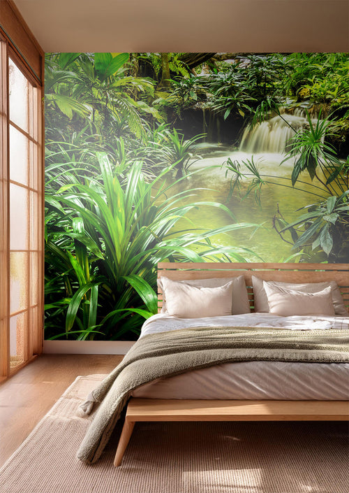 Sanders & Sanders fotobehang waterval groen - 375 x 270 cm - 600551