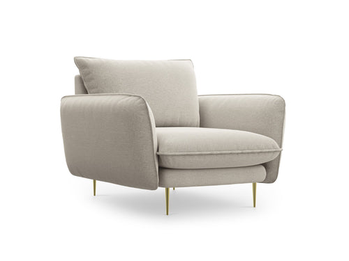 Cosmopolitan Design Fauteuil Vienna structurele stof, lichtbeige - 94x97x95cm