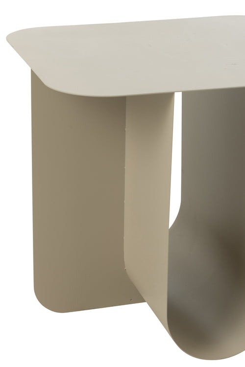 J-Line bijzettafel Vierkant - metaal - beige