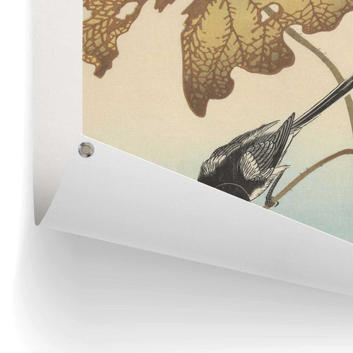 Reinders Ohara Koson's Wagtail and Lotus tuinposter -  bruin - tuin - 80x60cm