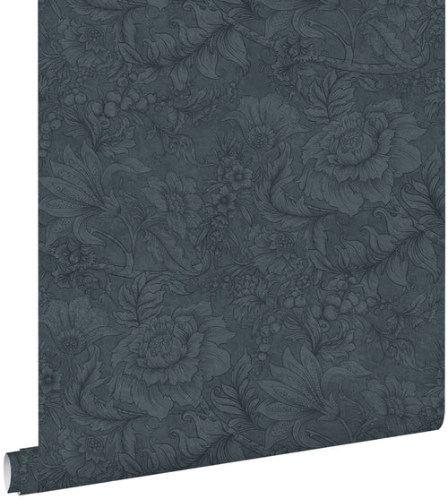 ESTAhome behang bloemmotief donkerblauw - 50 x 900 cm - 139792 - vtwonen shop