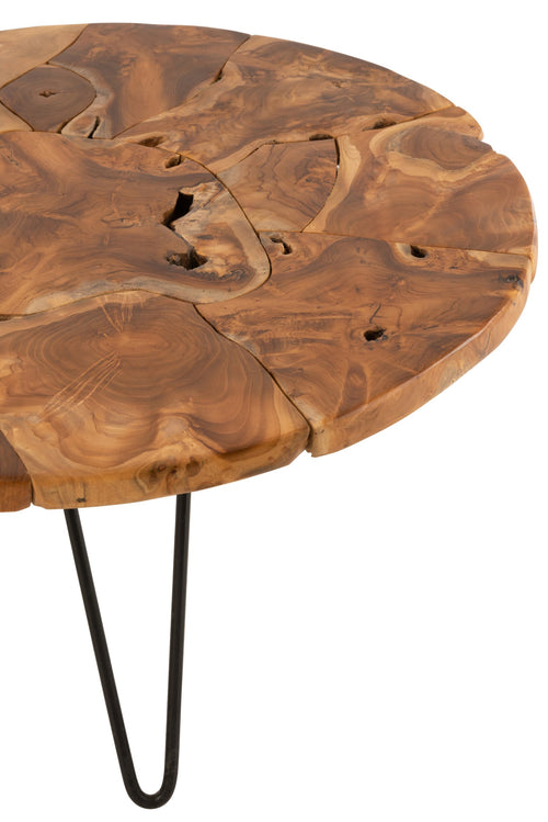 J-Line salontafel Samuel Rond - hout - bruin