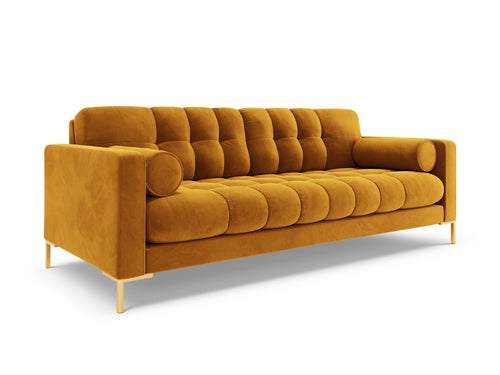 Cosmopolitan Design Bank Bali 4-zits, flueel, geel - 96x217x75cm