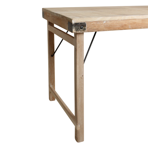 Raw Materials eettafel Limewash - inklapbaar - FSC gerecycled hout - 165x75x76 cm