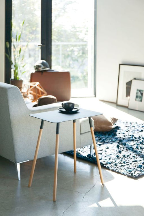 Yamazaki Bijzettafel Vierkant - Plain - Zwart - vtwonen shop