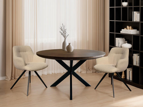 Livingfurn eetkamertafel Jesper Round - 120cm - mangohout